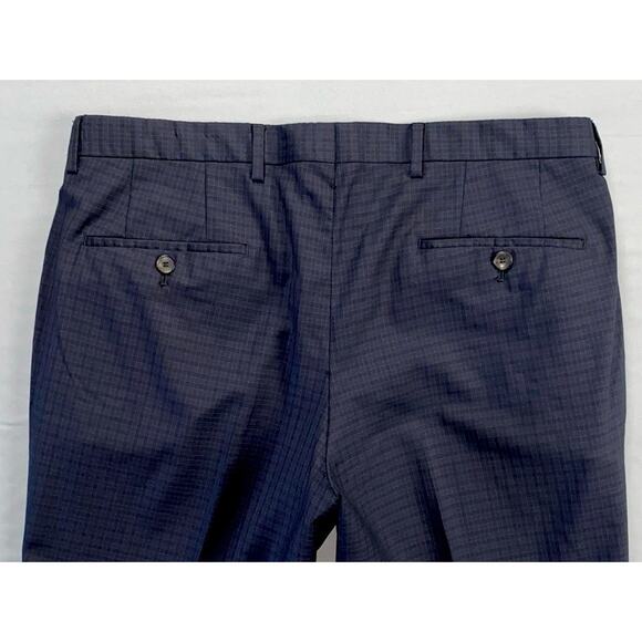 Hugo Boss Hugo3/Genius2 Flat Front Tri-Check Wool Flannel Dress Pants. 40R 35X31 - Picture 9 of 9